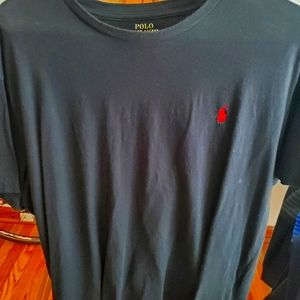 Ralph Lauren black V-neck tee, men's XL